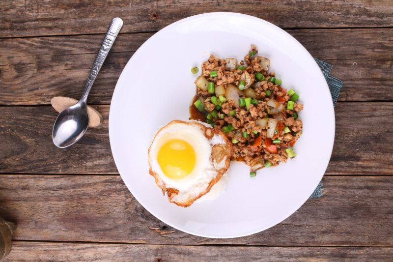 Simple home cooked meal representing cutting out eating out to save money in Australia