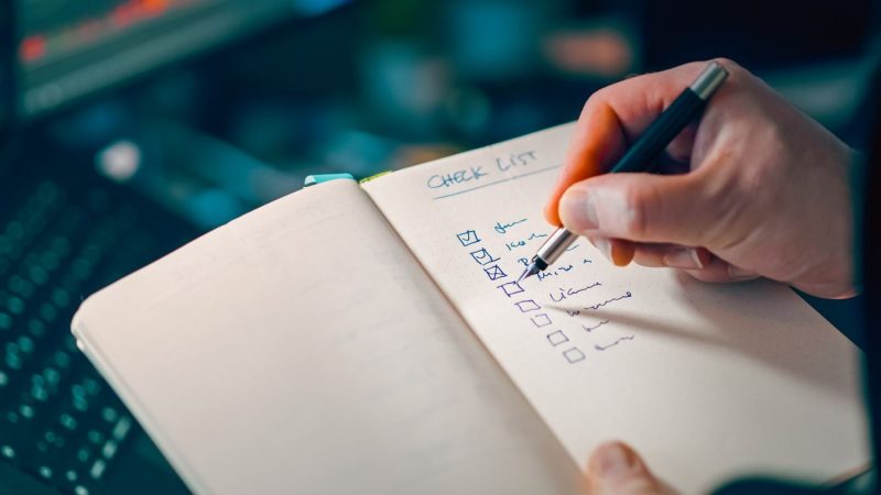 Notebook checklist for reviewing a job offer